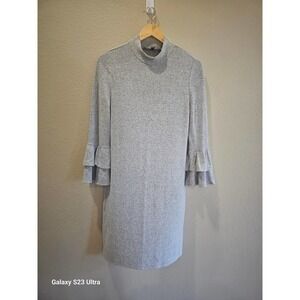 Women's White House Black Market gray sweater dress, super soft, Sz S